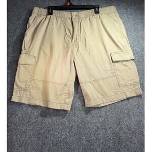 Denali Men's Beige Cotton Comfort Flex Waist 6-pocket Cargo Shorts Size 38